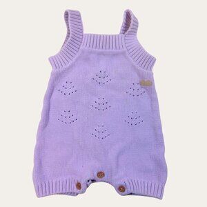Knit lilac romper for babyy girl